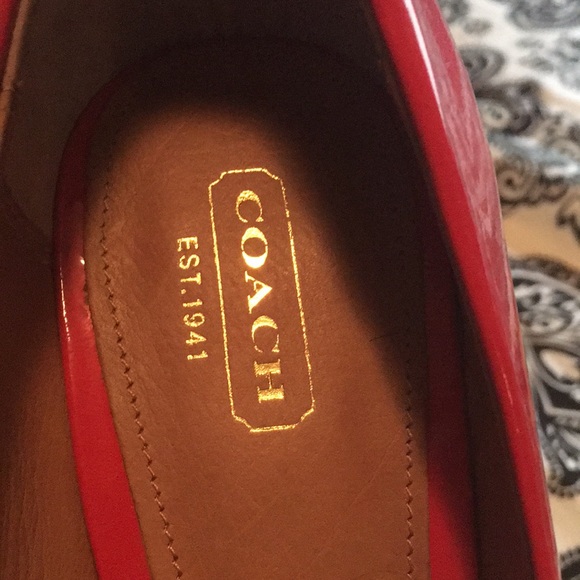 Coach SUE Carnelian Red Orange Patent heels Size 40 (U.S. size 9?) - Picture 4 of 6